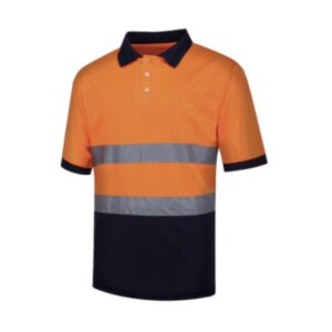 hi vis two tone safety polo shirt with reflective tape | grc t203