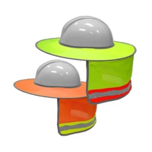 grc a08 hi vis sun shield & neck cover | industrial helmet cover with reflective tape