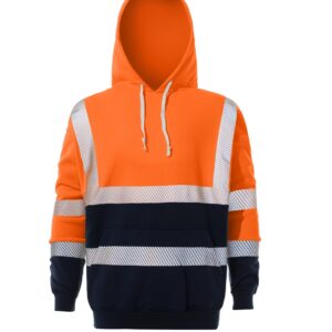 grc f507 | hi vis black safety hoodie with full zipper