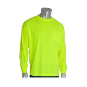 grc t212 | lightweight hi vis long sleeve safety shirt – lime polyester birdseye