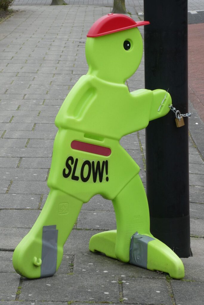 slowly, warning, traffic, drive slowly, warning sign, safety, information, symbol