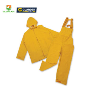 high visibility pvc coated safety rainsuit with bib pants | grc r403