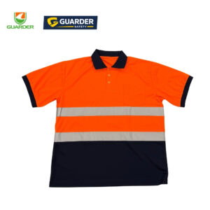 hi vis two tone safety polo shirt with reflective tape | grc t203