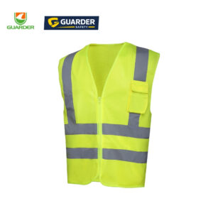 hi vis safety vest with zipper and chest pocket – popular model | grc v14
