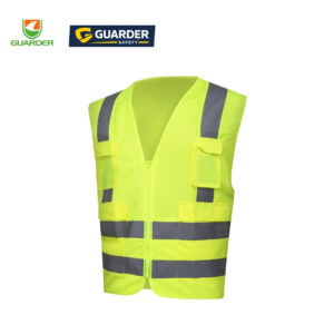 hi vis safety vest with four pockets for industrial work | grc v16