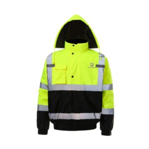 grc j603 hi vis black bottom winter safety jacket