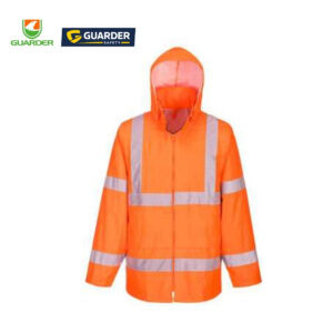 hi vis orange safety rain coat for outdoor work | grc r422