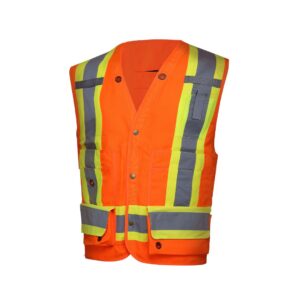 professional surveyor reflective safety vest supplier | multi pocket hi vis workwear grc v68