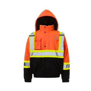 Home grc j612 hi vis black bottom waterproof winter jacket