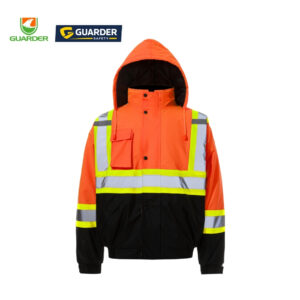 waterproof hi vis winter jacket manufacturer | reflective workwear supplier grc j612