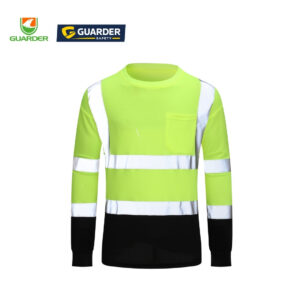 hi vis reflective work t shirt manufacturer | black bottom safety shirt grc t218