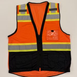 Home hi vis surveyor safety vest with zipper and multi pockets | grc v34