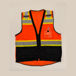 hi vis surveyor safety vest with zipper and multi pockets | grc v34
