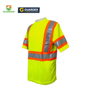 reflective short sleeve safety t shirt with contrast tape | grc t256