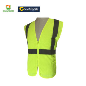 ansi class 2 hi vis mesh safety vest with zipper | grc v32