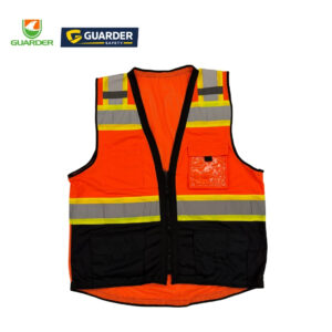 hi vis surveyor safety vest with zipper and multi pockets | grc v34