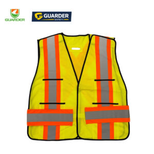 5 point breakaway high visibility safety vest with reflective tape | grc v86
